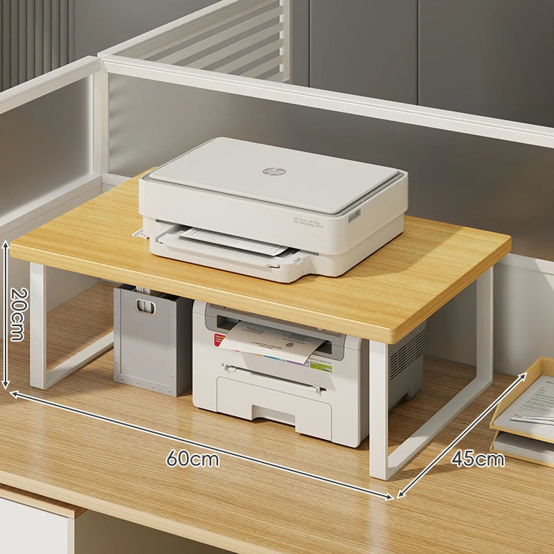 Monitor Stand Under-Shelf Storage Cable Routing Support
