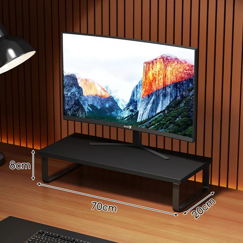 Monitor Stand Wood-Look Top Under-Platform Storage Non-Slip Feet