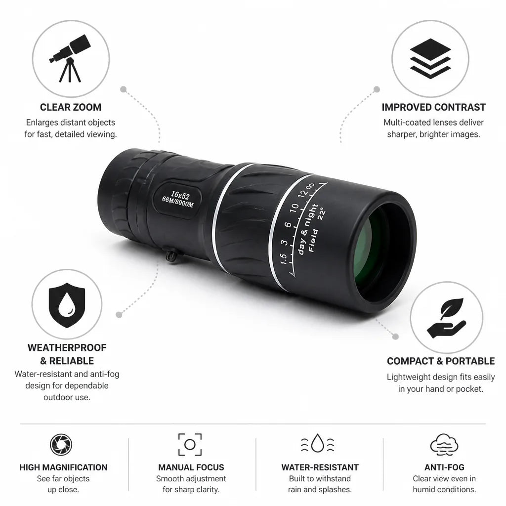 Monocular High-Magnification Multi-Coated Optics & Weather-Resistant
