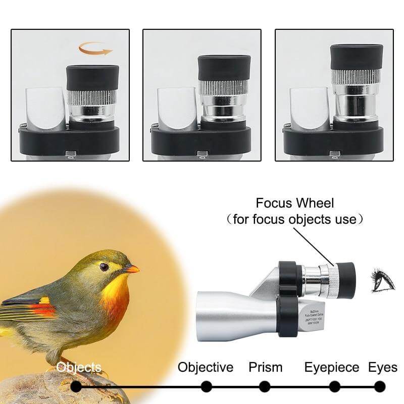 Monocular Telescope 8X Magnification Phone Camera Adapter