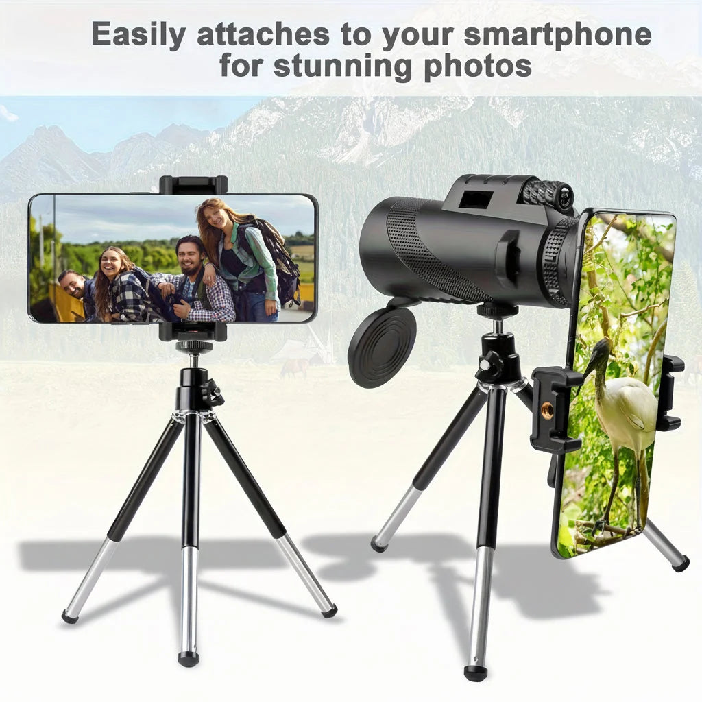 Monocular Telescope Multi-Coated HD Optics Phone Mount