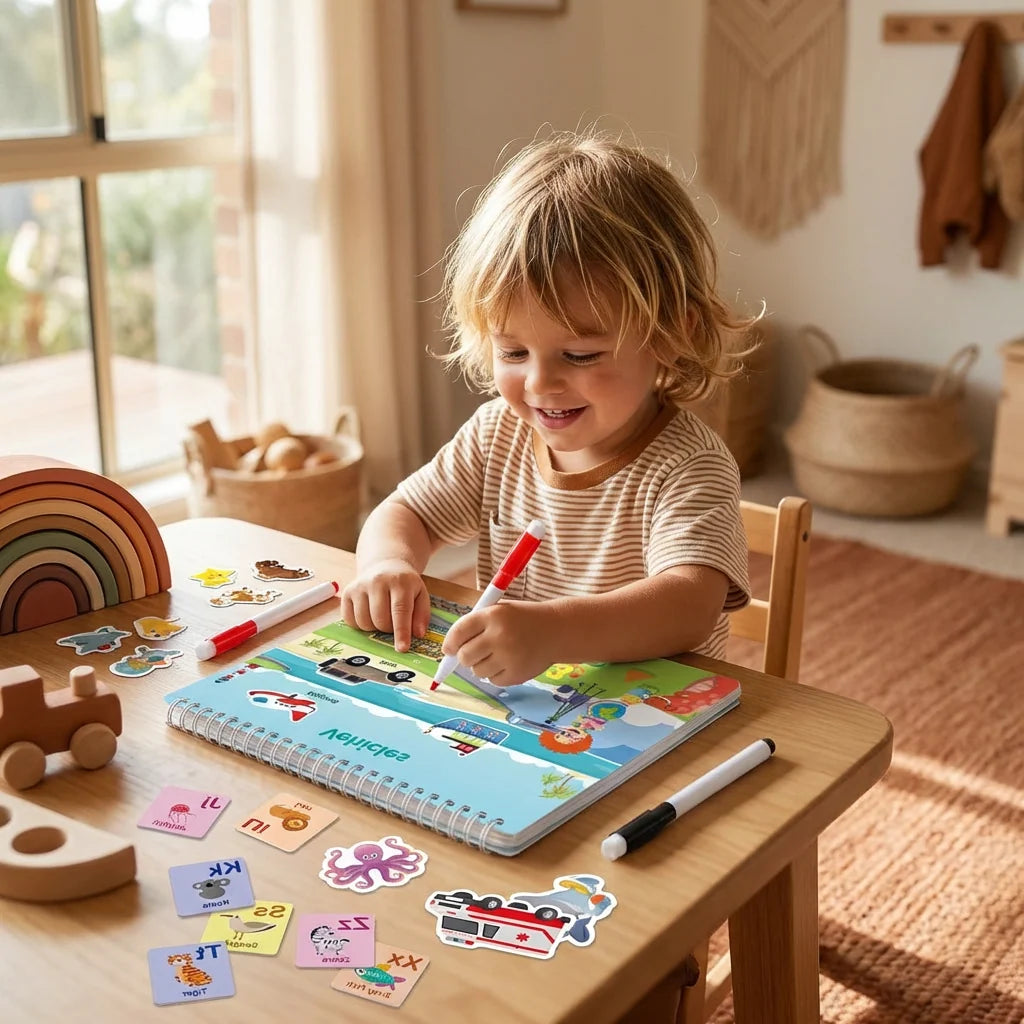Montessori Activity Book Hands-On Matching Colors Numbers & Shapes