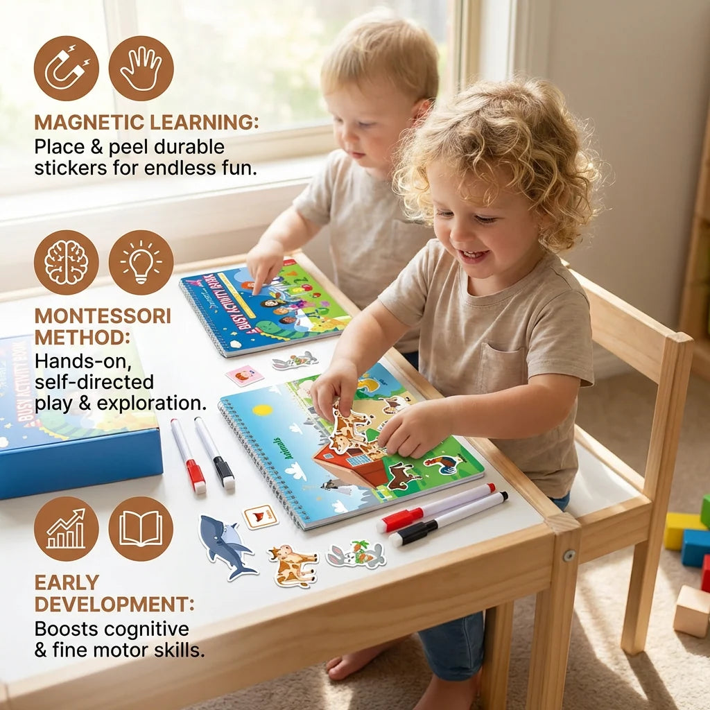 Montessori Activity Book Hands-On Matching Colors Numbers & Shapes