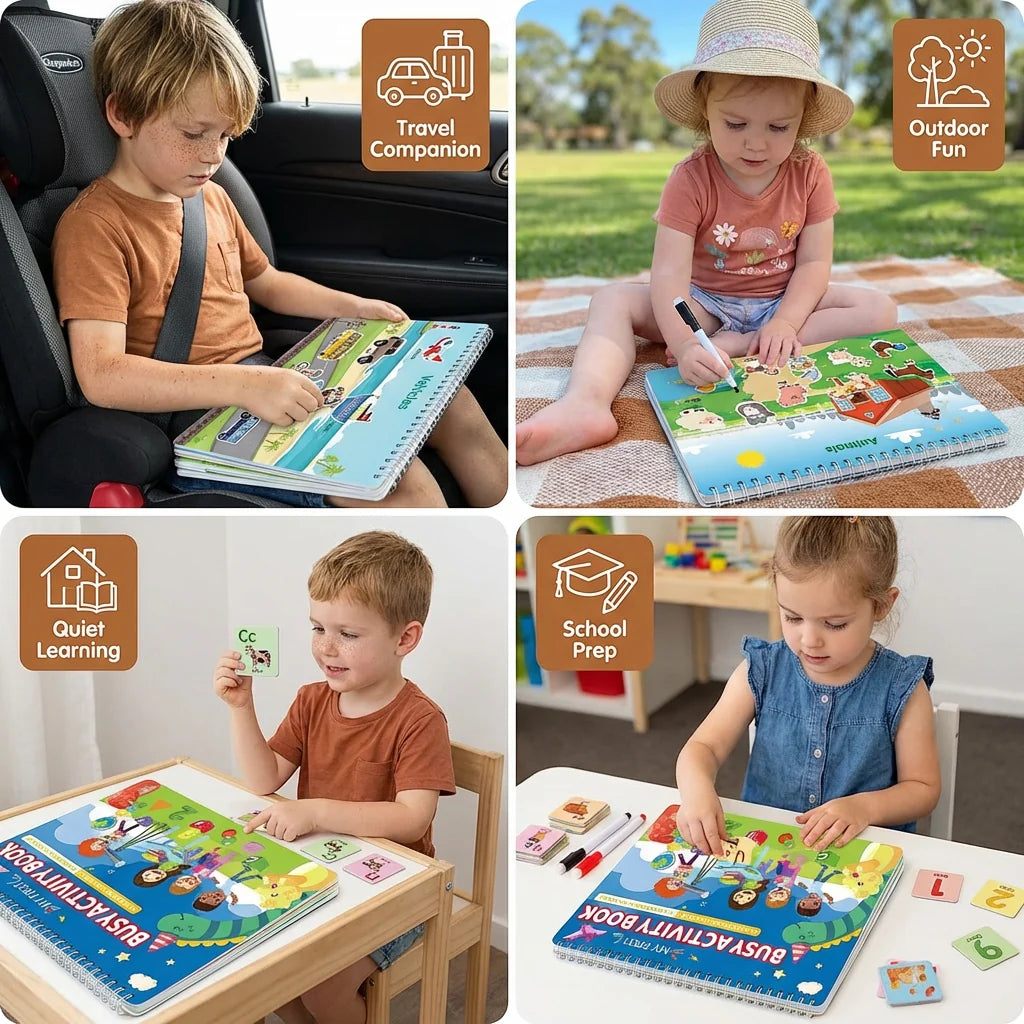 Montessori Activity Book Hands-On Matching Colors Numbers & Shapes