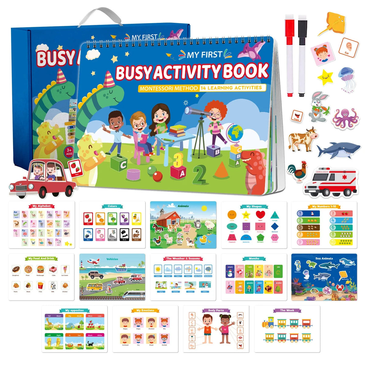 Montessori Activity Book Hands-On Matching Colors Numbers & Shapes