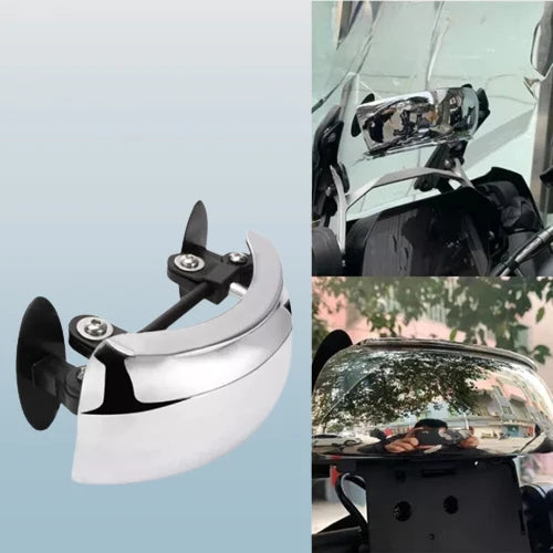 Motorcycle Blind Spot Mirror 180-Degree Parabolic Center-Mount