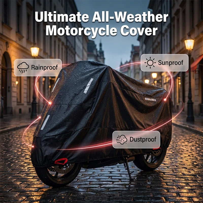 Motorcycle Cover Weatherproof Oxford Fabric Reflective Strips