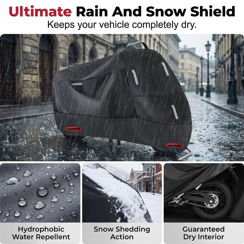 Motorcycle Cover Weatherproof Oxford Fabric Reflective Strips