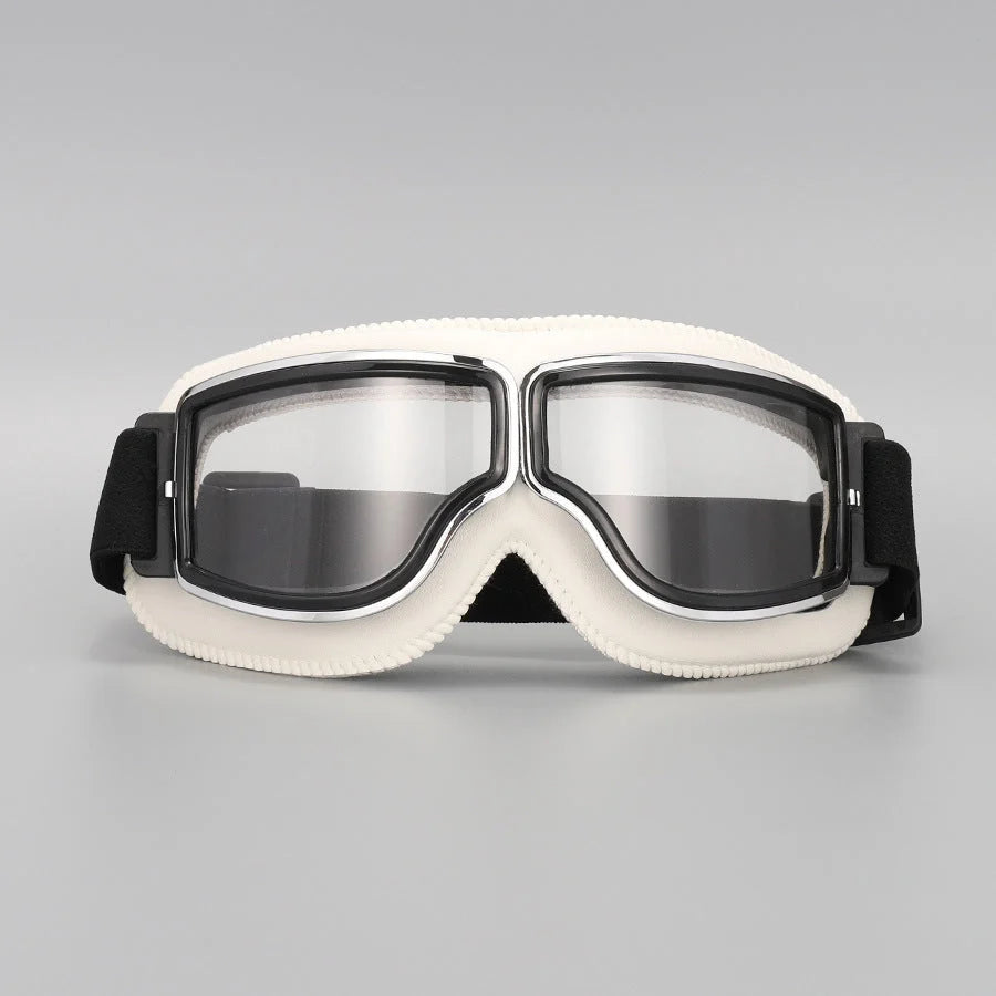 Motorcycle Goggles Scratch-Resistant Impact-Resistant Lenses Adjustable Strap