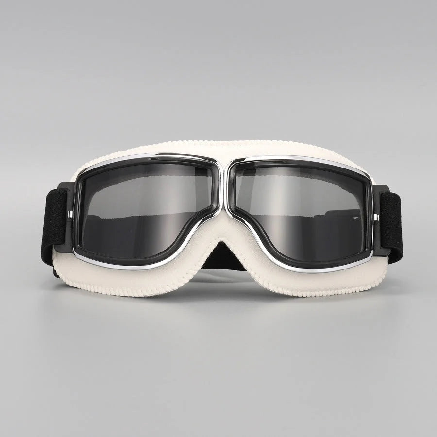 Motorcycle Goggles Scratch-Resistant Impact-Resistant Lenses Adjustable Strap