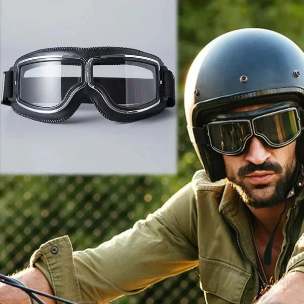 Motorcycle Goggles Scratch-Resistant Impact-Resistant Lenses Adjustable Strap