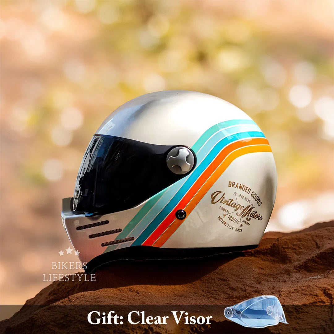 Motorcycle Helmet Full Face DOT & ECE Approved Dark Visor Ventilated Design