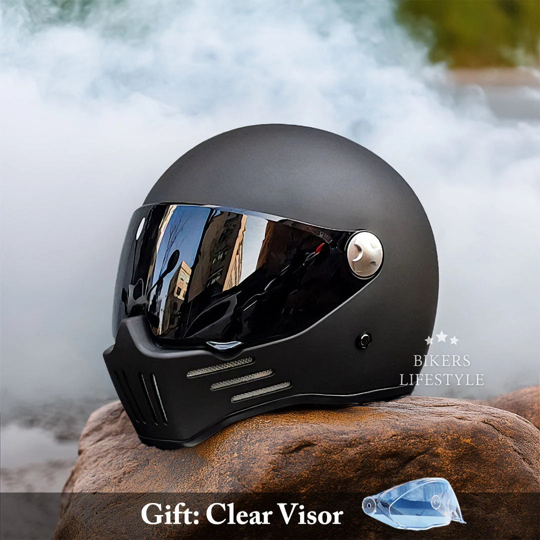 Motorcycle Helmet Full Face DOT & ECE Approved Dark Visor Ventilated Design