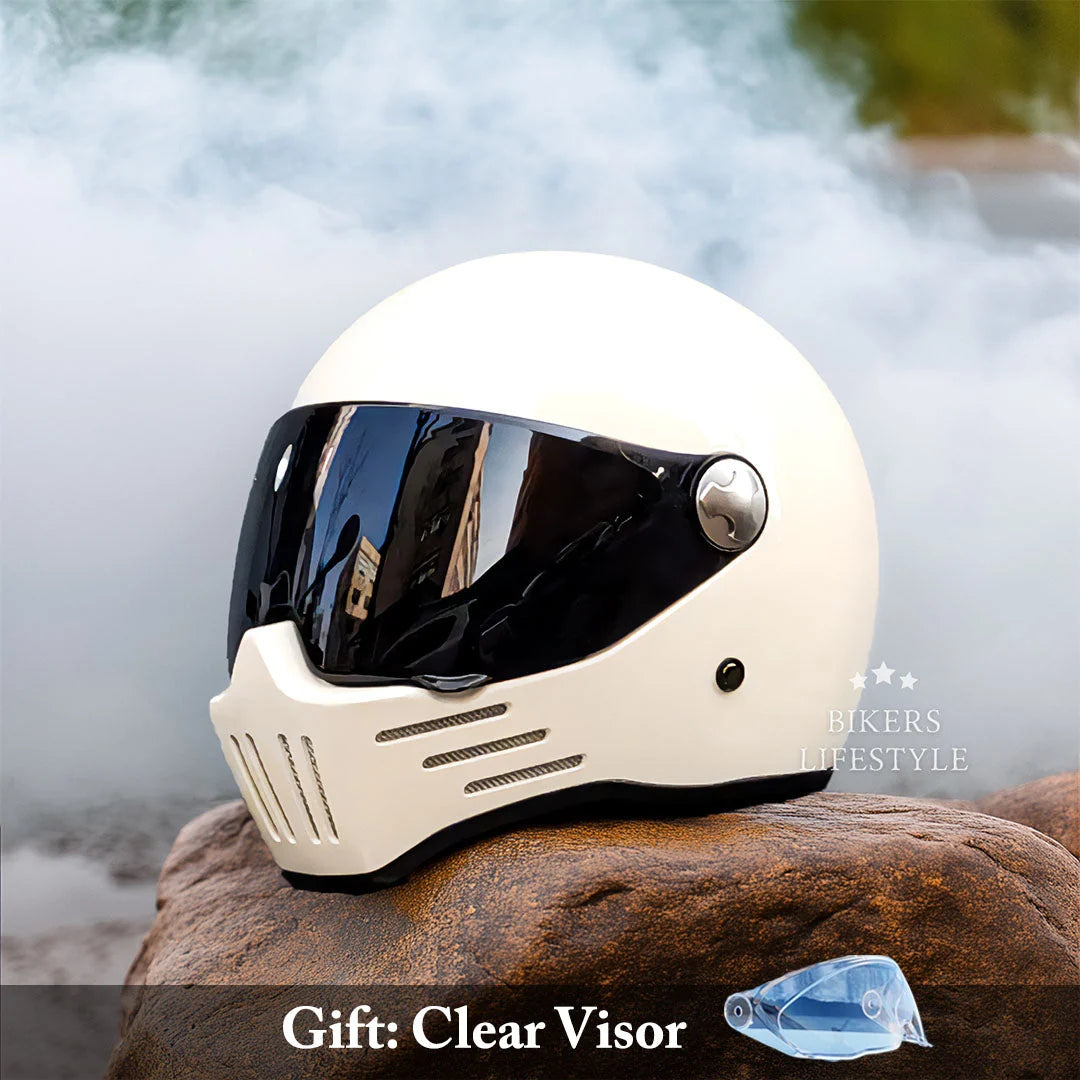 Motorcycle Helmet Full Face DOT & ECE Approved Dark Visor Ventilated Design