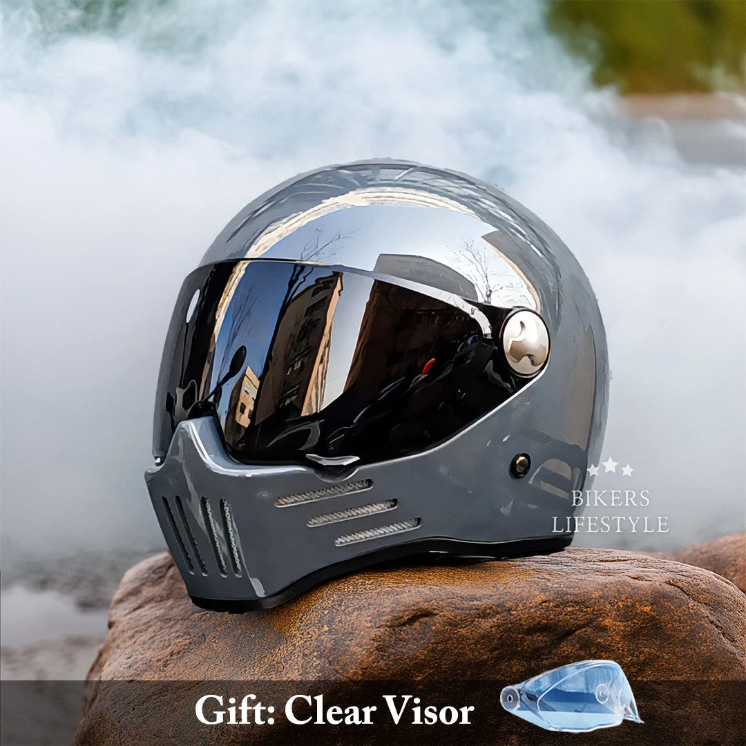 Motorcycle Helmet Full Face DOT & ECE Approved Dark Visor Ventilated Design