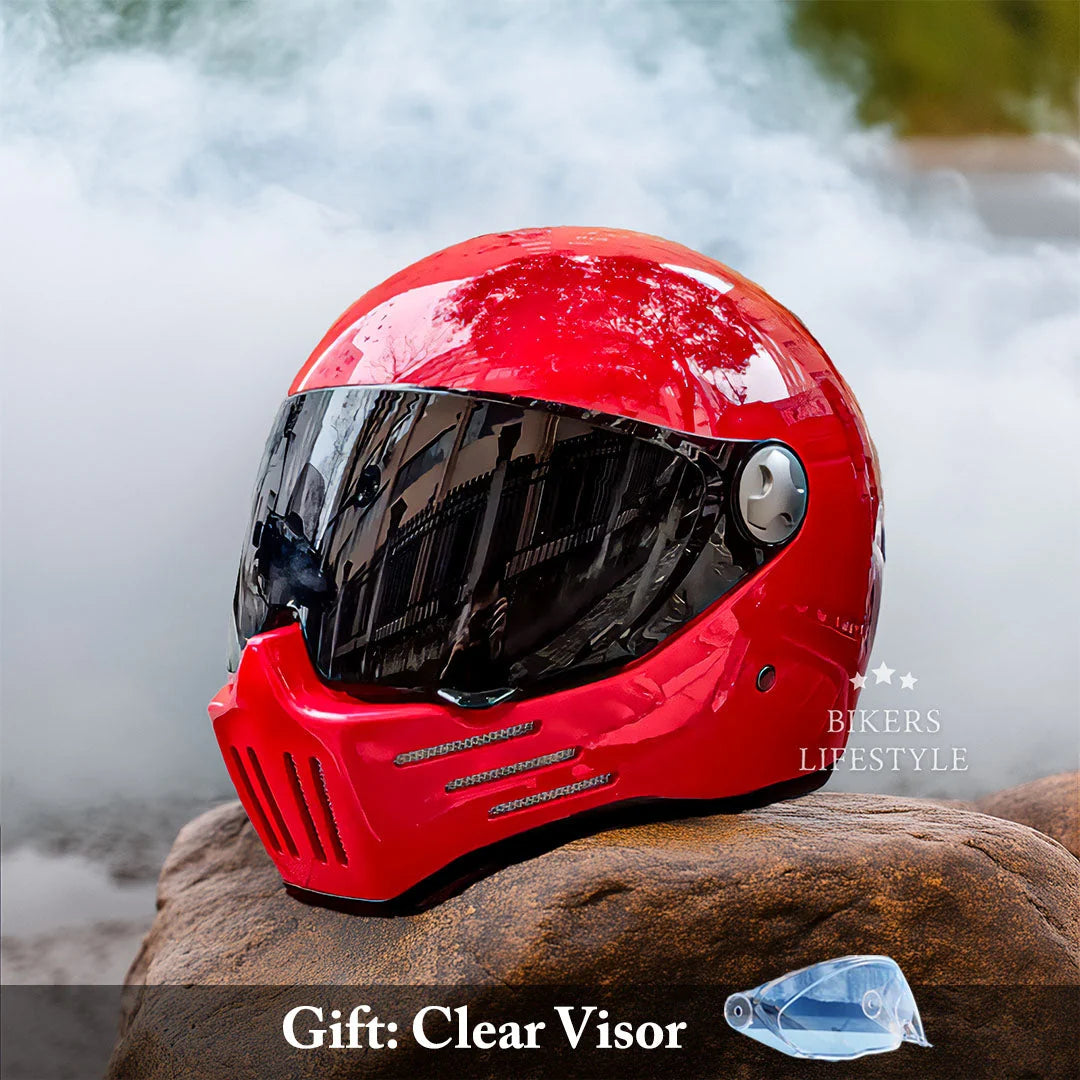Motorcycle Helmet Full Face DOT & ECE Approved Dark Visor Ventilated Design