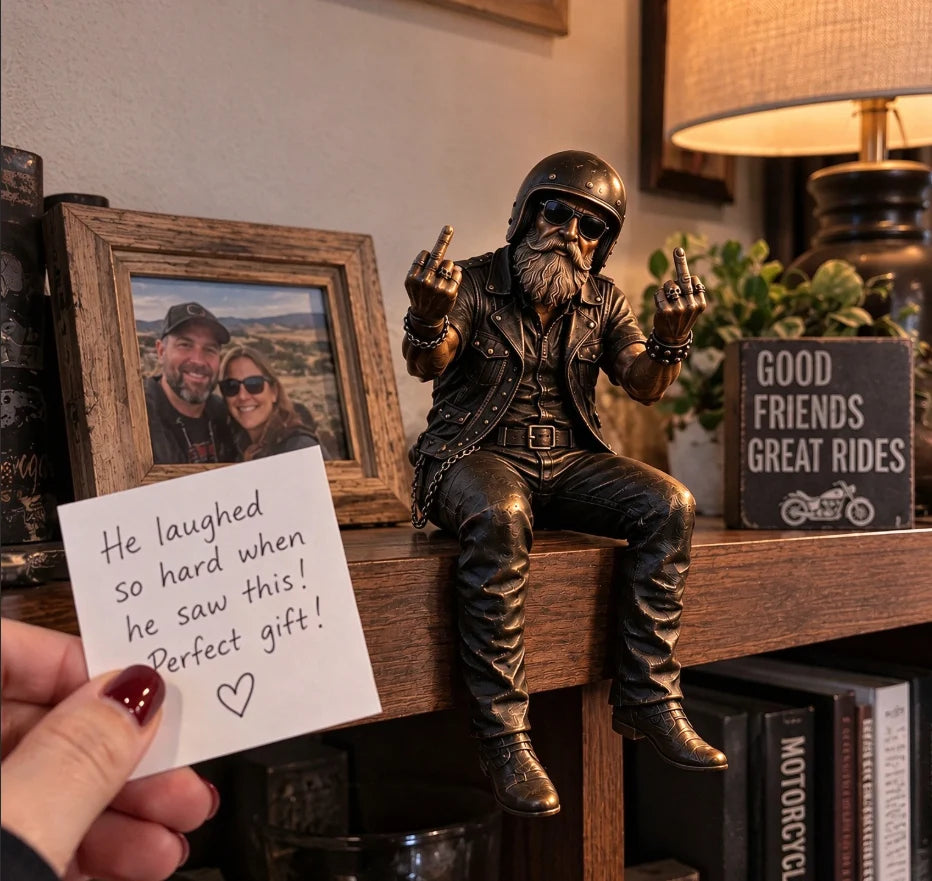 Motorcycle Rider Figurine Rustic Shelf Decor 5 Styles Available