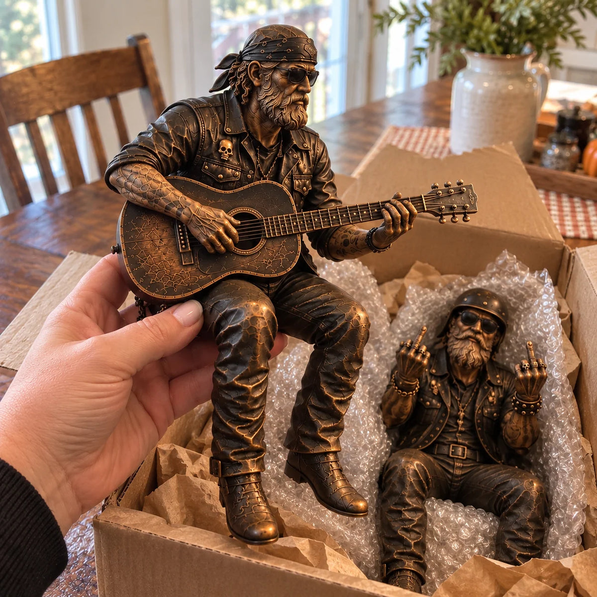 Motorcycle Rider Figurine Rustic Shelf Decor 5 Styles Available