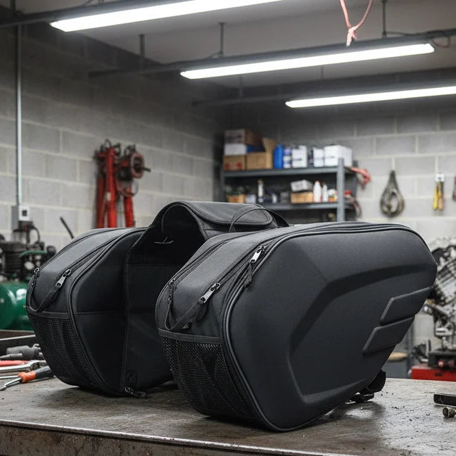 Motorcycle Saddlebags Waterproof 15.3 Gallon With Rain Covers