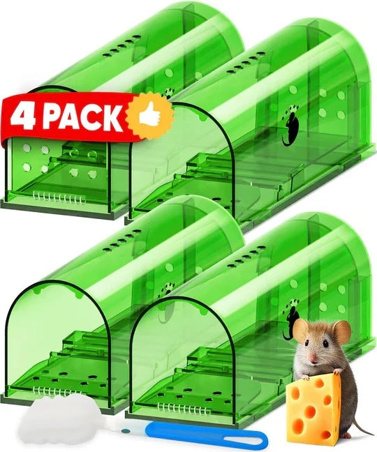 Mouse Trap Set Enclosed Live-Capture No-Touch Release