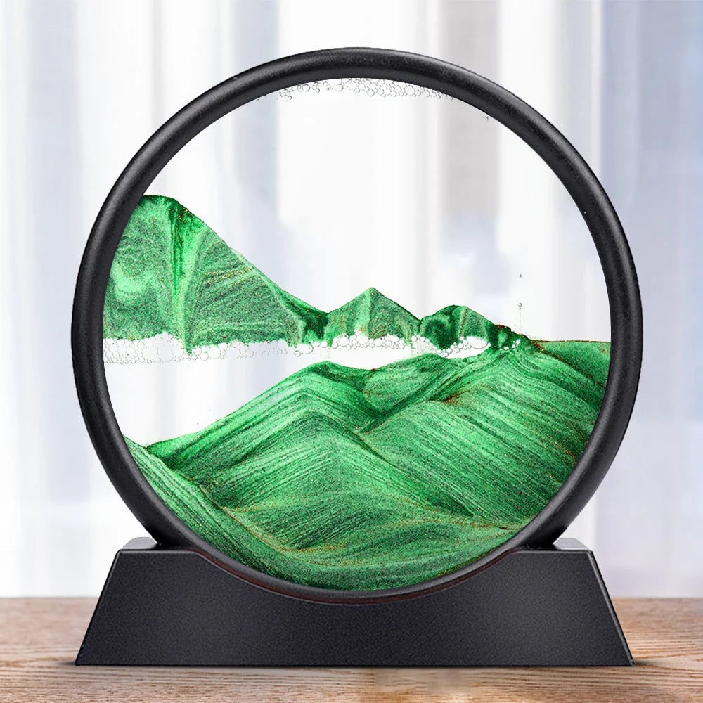 Moving Sand Art Display 3D Flowing Landscape 7-Inch