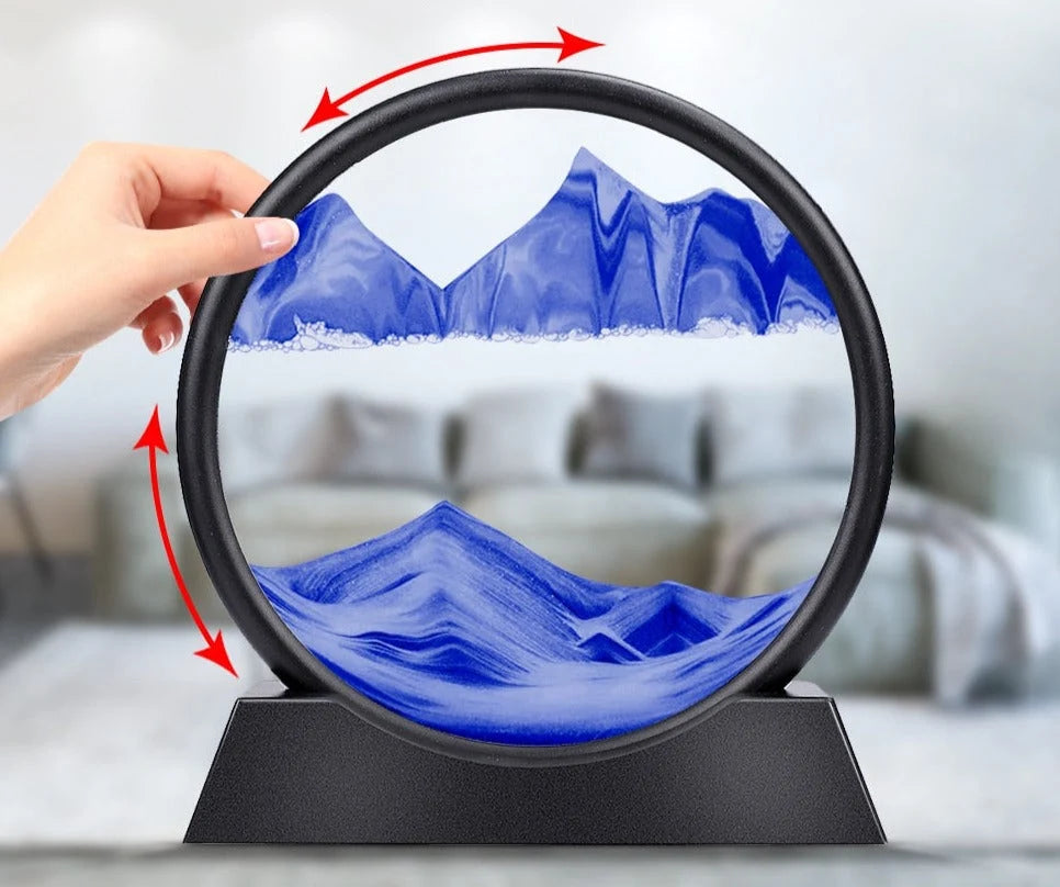 Moving Sand Art Display 3D Flowing Landscape 7-Inch