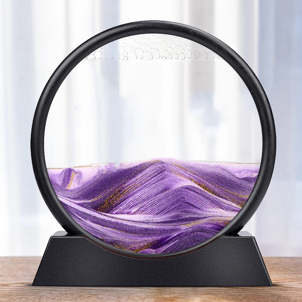 Moving Sand Art Display 3D Flowing Landscape 7-Inch