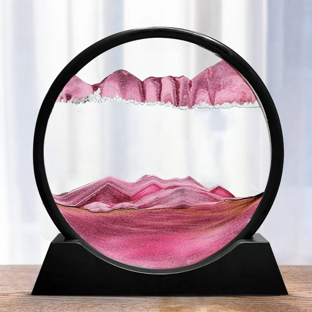 Moving Sand Art Display 3D Flowing Landscape 7-Inch