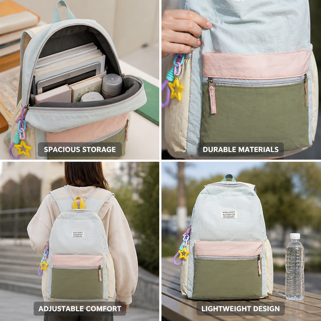 Multi-Compartment Durable & Lightweight School Backpack (Adjustable Straps)