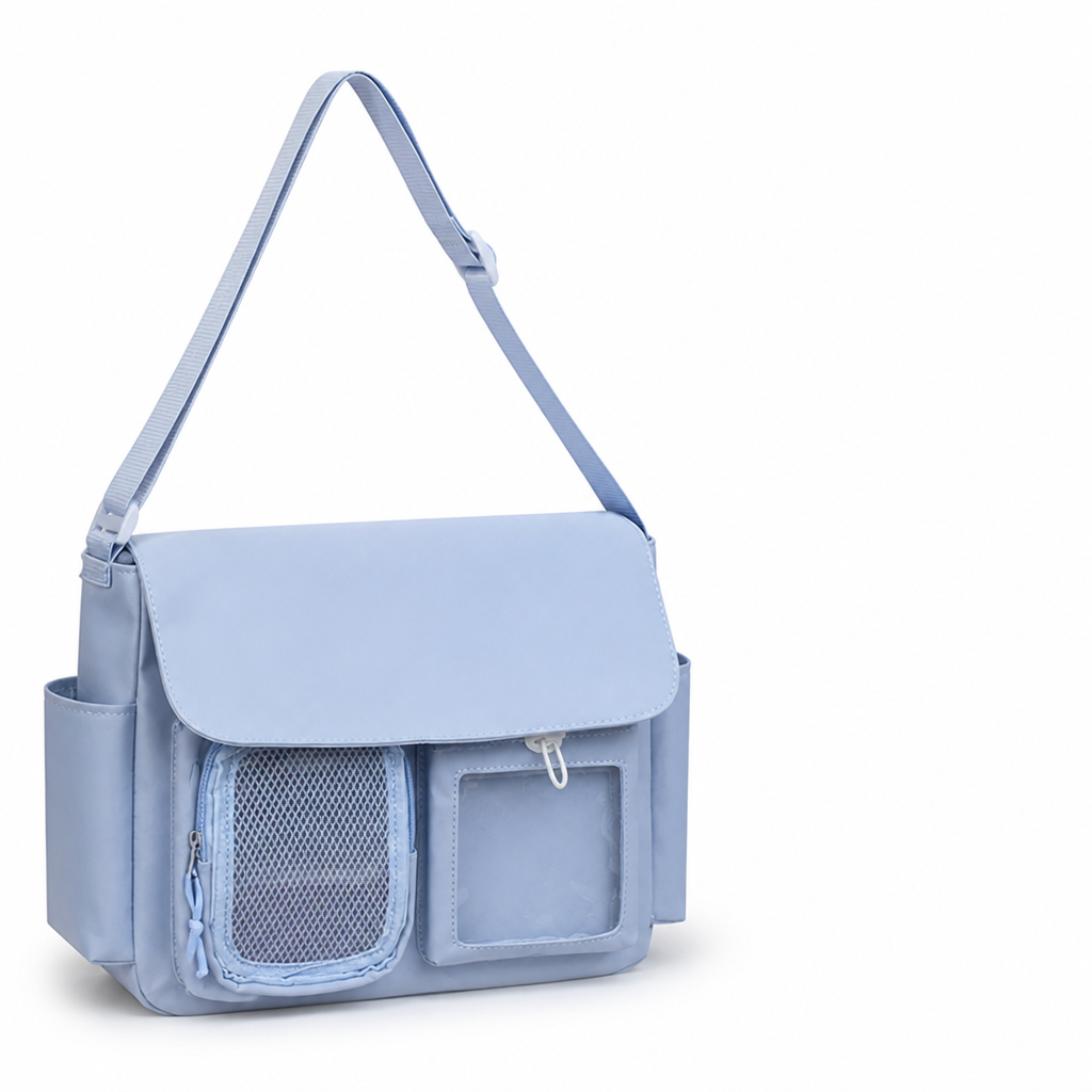 Multi-Compartment Lightweight Messenger Bag