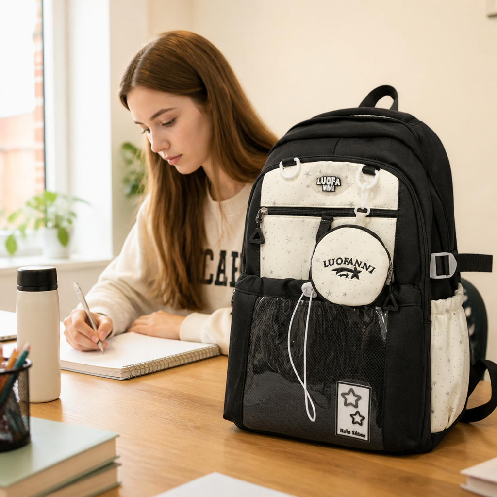 Multi-Compartment Padded Straps & Breathable Back School Backpack