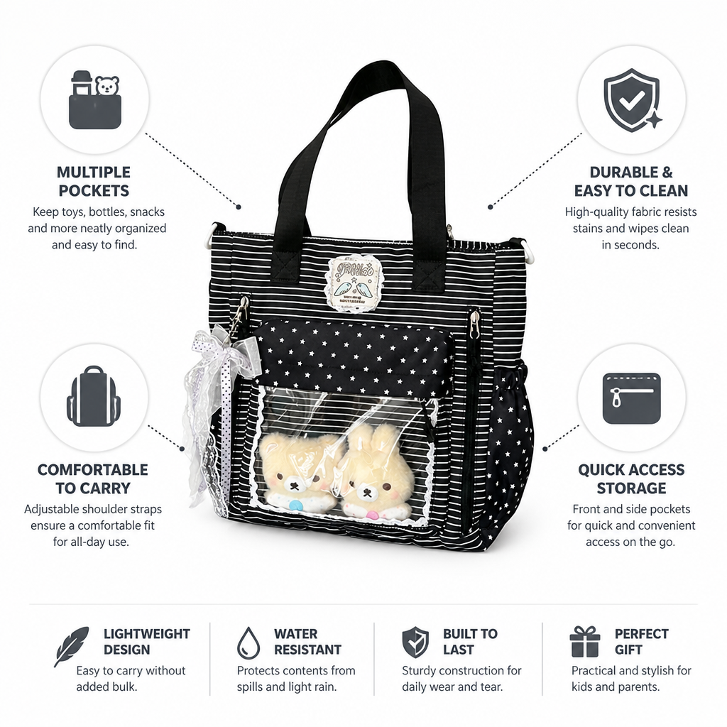 Multi-Pocket Easy-Clean Kids Backpack