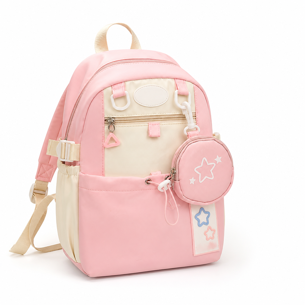 Multi-Pocket Lightweight Kids Backpack (Mini Bag & Adjustable Straps)