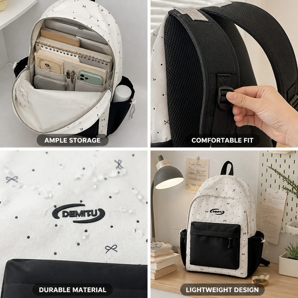 Multi-Pocket Lightweight School Backpack