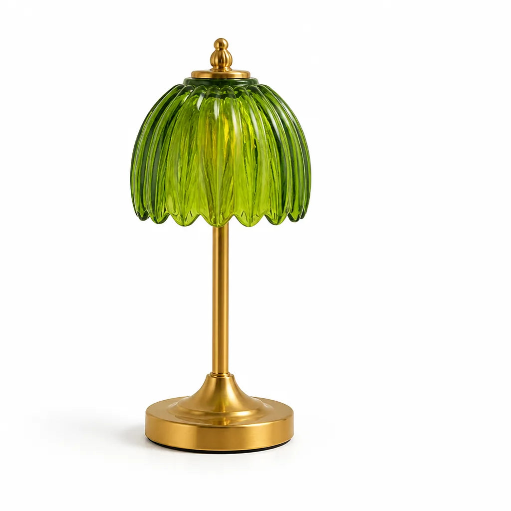 Mushroom Table Lamp Glazed Ceramic Golden Base Ambient Lighting