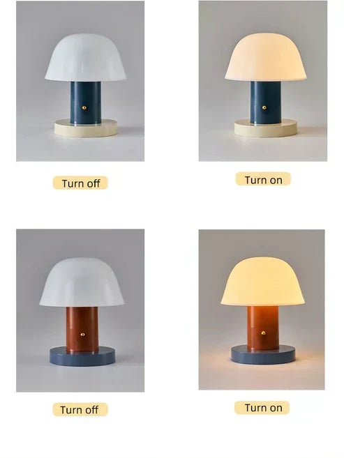 Mushroom Table Lamp USB Rechargeable Touch Dimming