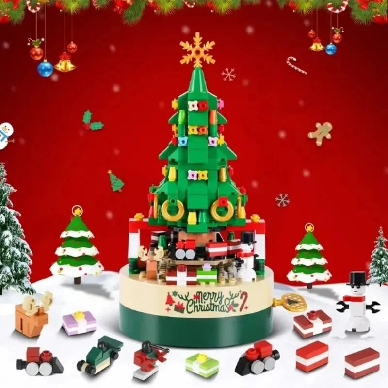 Musical Christmas Tree Kit Hand-Crank Tool-Free Assembly