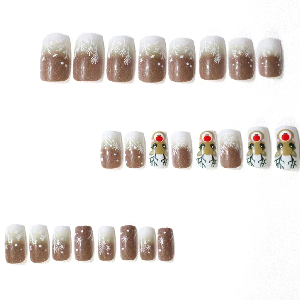 Nail Art Kit Reindeer & Snowflake Easy Apply