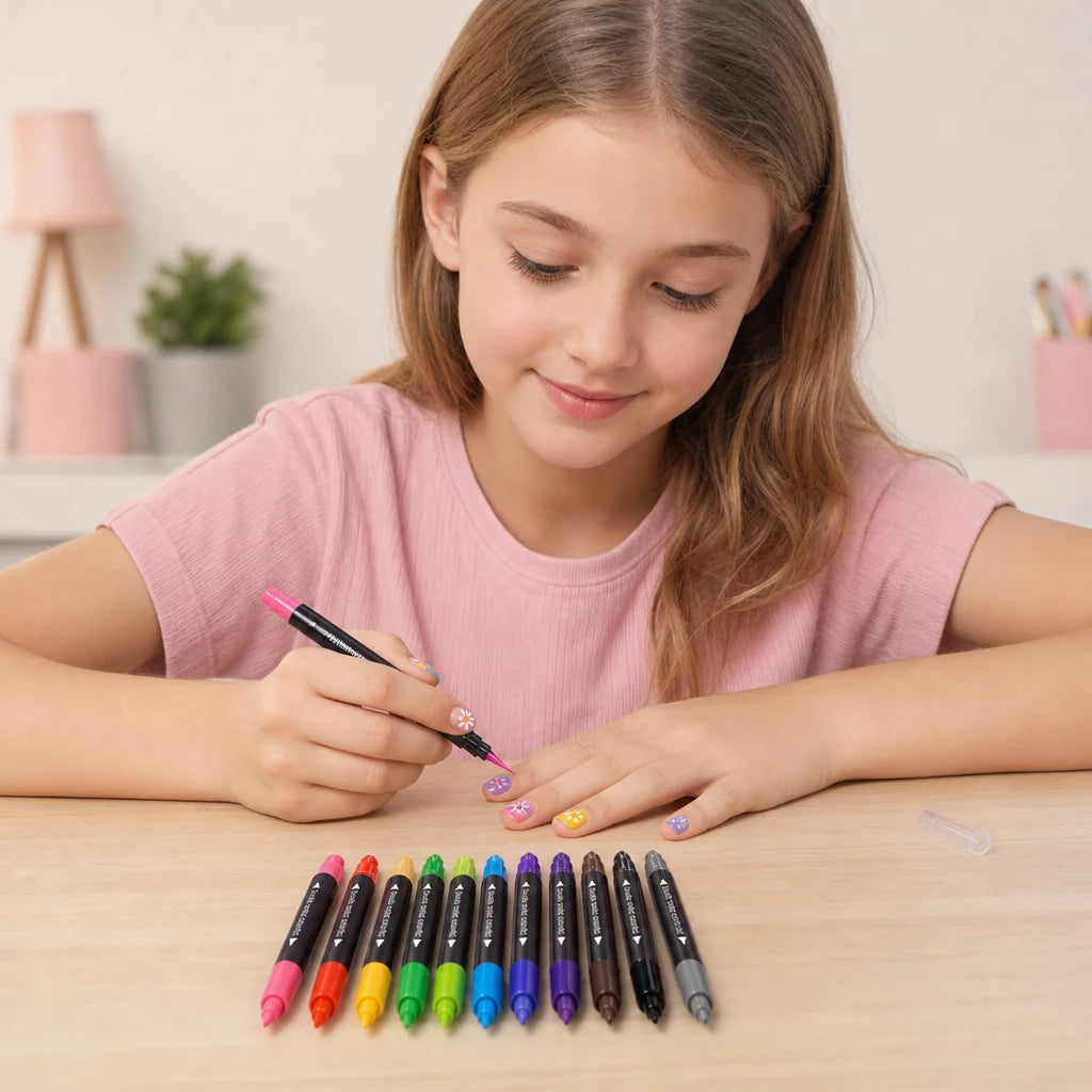 Nail Art Pen Set Dual-Tip 12 Colors
