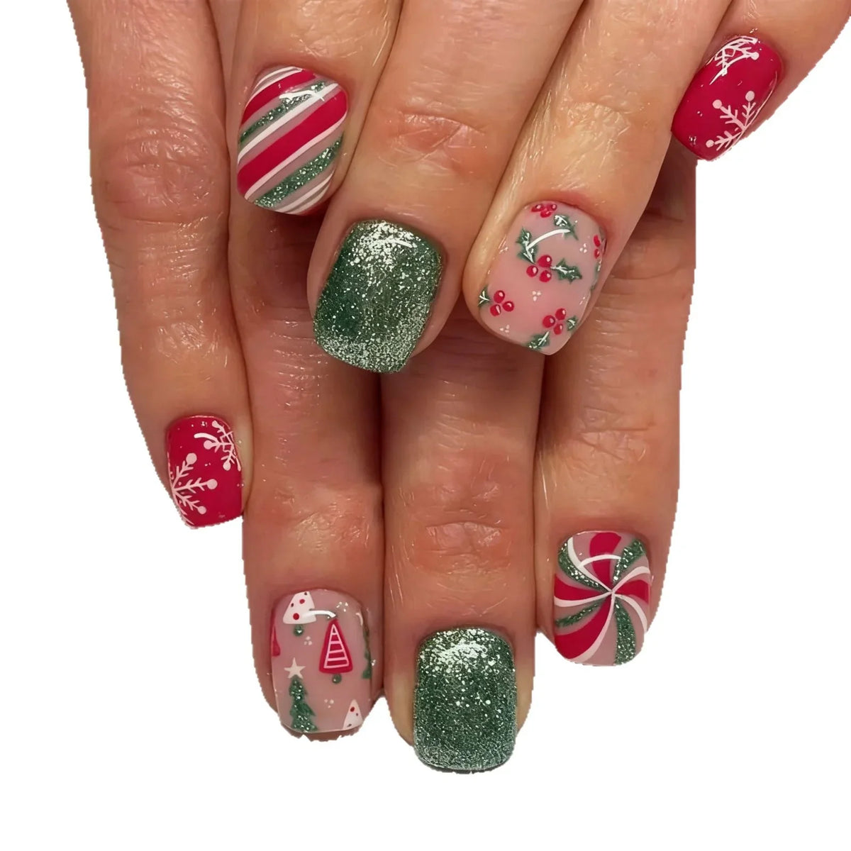 Nail Art Set Festive Holiday Designs & Long-Lasting Finish