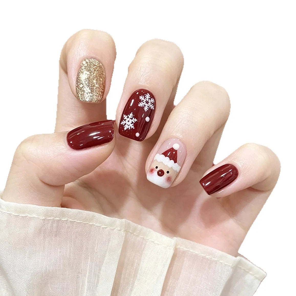 Nail Art Set Festive Motifs & Glitter Accents 24 Colors