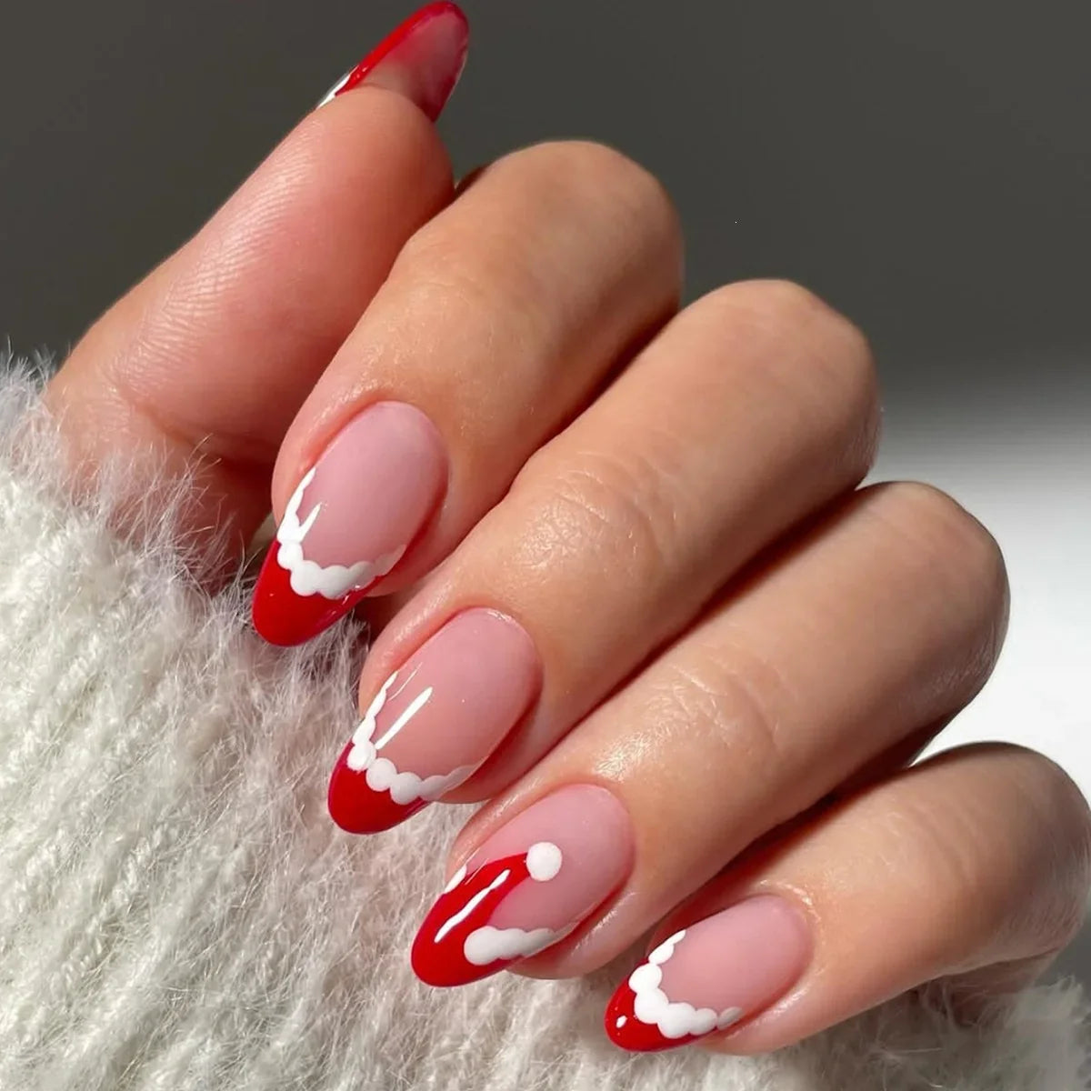 Nail Art Set Festive Red Designs With Glue