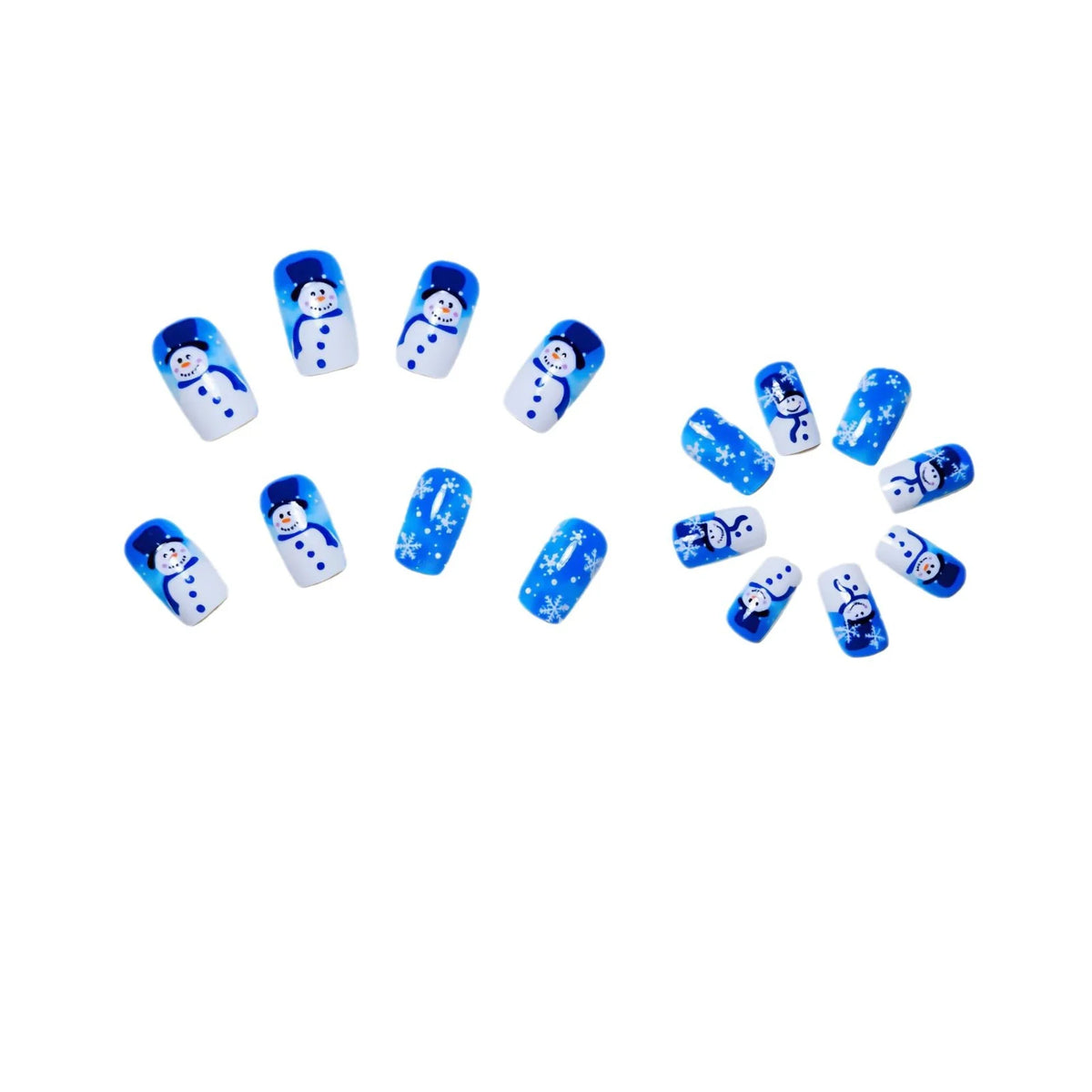 Nail Art Set Hand-Painted Snowman & Snowflake