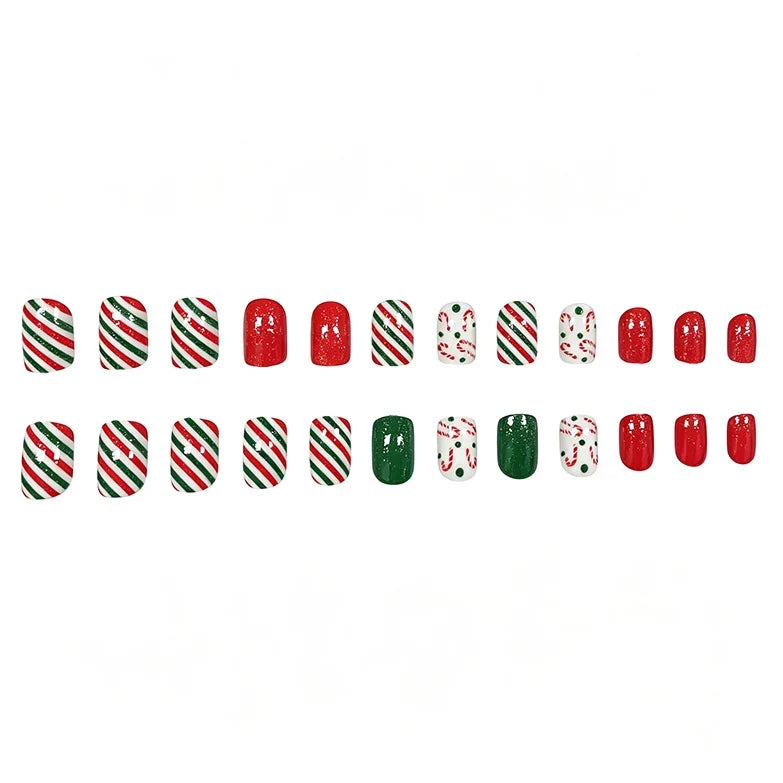 Nail Art Set Holiday-Themed Chip-Resistant 24-Piece