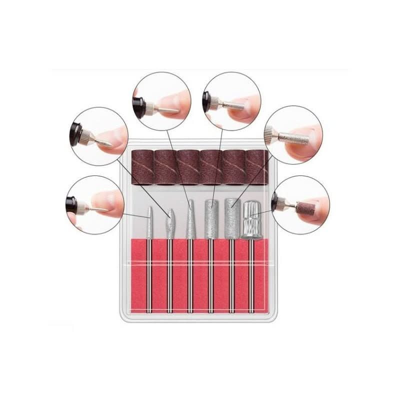 Nail Care Set Six Attachments Adjustable Speed