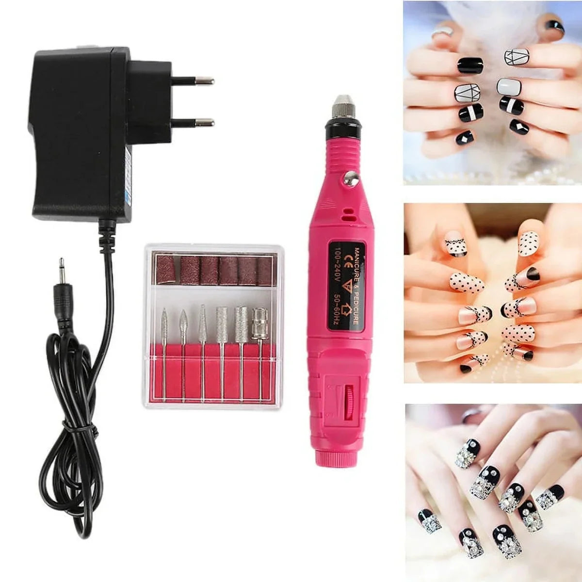 Nail Care Set Six Attachments Adjustable Speed
