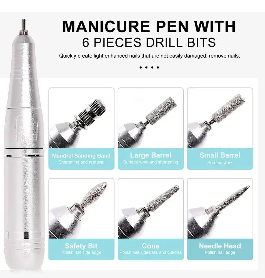 Nail Drill 45,000 RPM USB-C Rechargeable