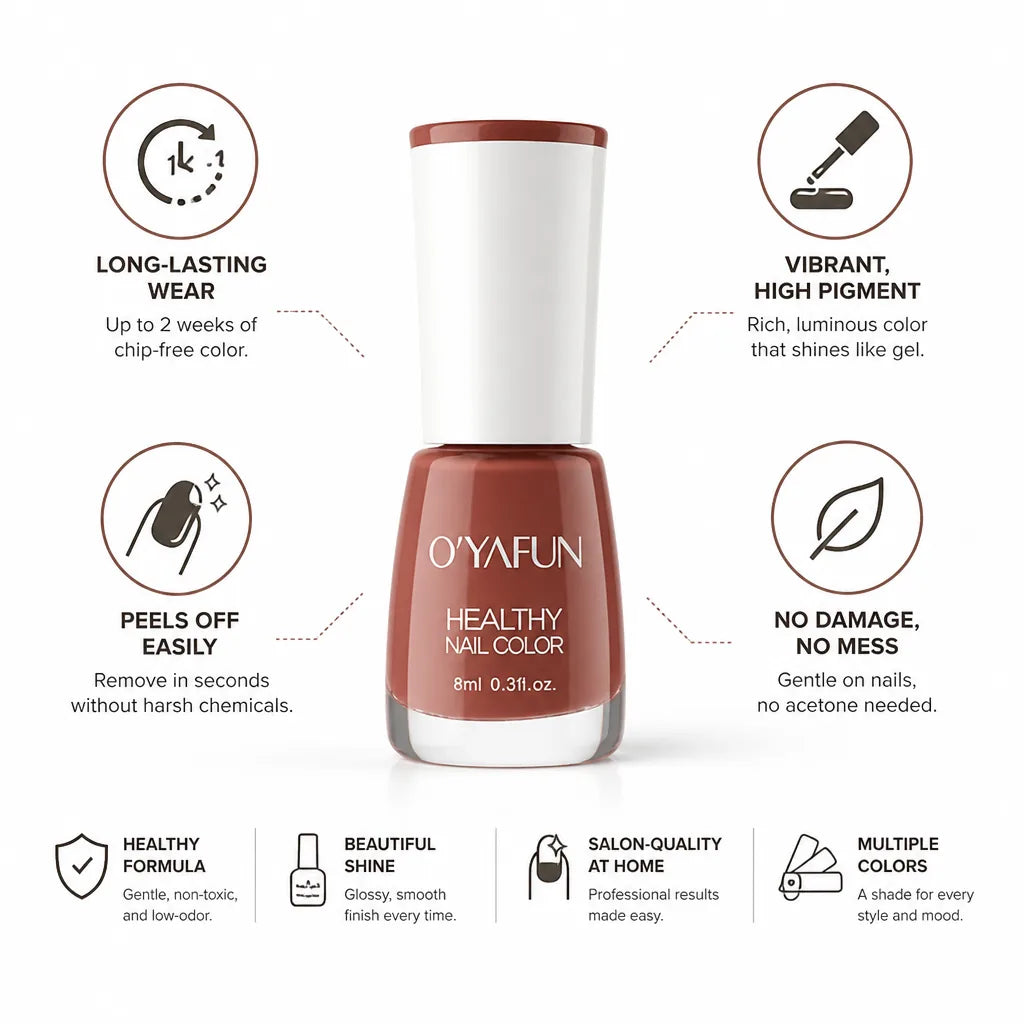 Nail Polish Peel-Off Long-Lasting High-Pigment
