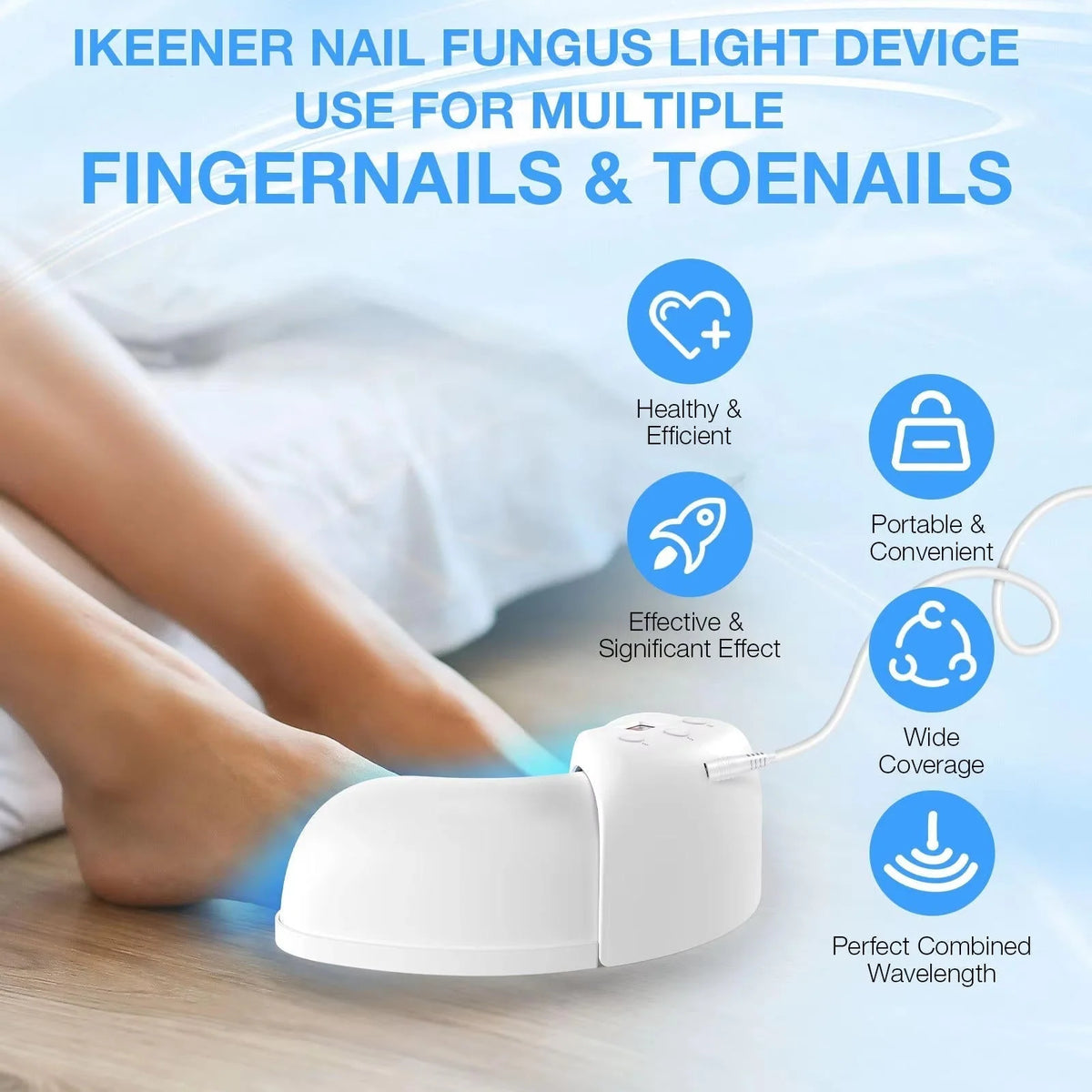 Nail Therapy Device Dual-Wavelength Light Automatic Sensor