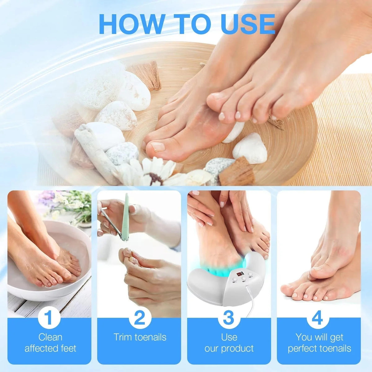 Nail Therapy Device Dual-Wavelength Light Automatic Sensor